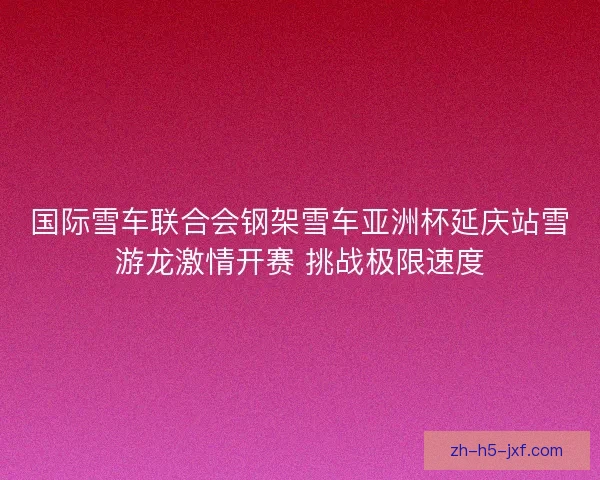 国际雪车联合会钢架雪车亚洲杯延庆站雪游龙激情开赛 挑战极限速度